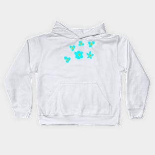 Blue floral watercolor art Kids Hoodie